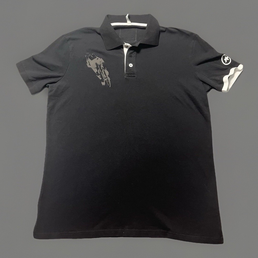 ASSOS Corporate Man Polo Shirt Black White XL Cycling Short Sleeve